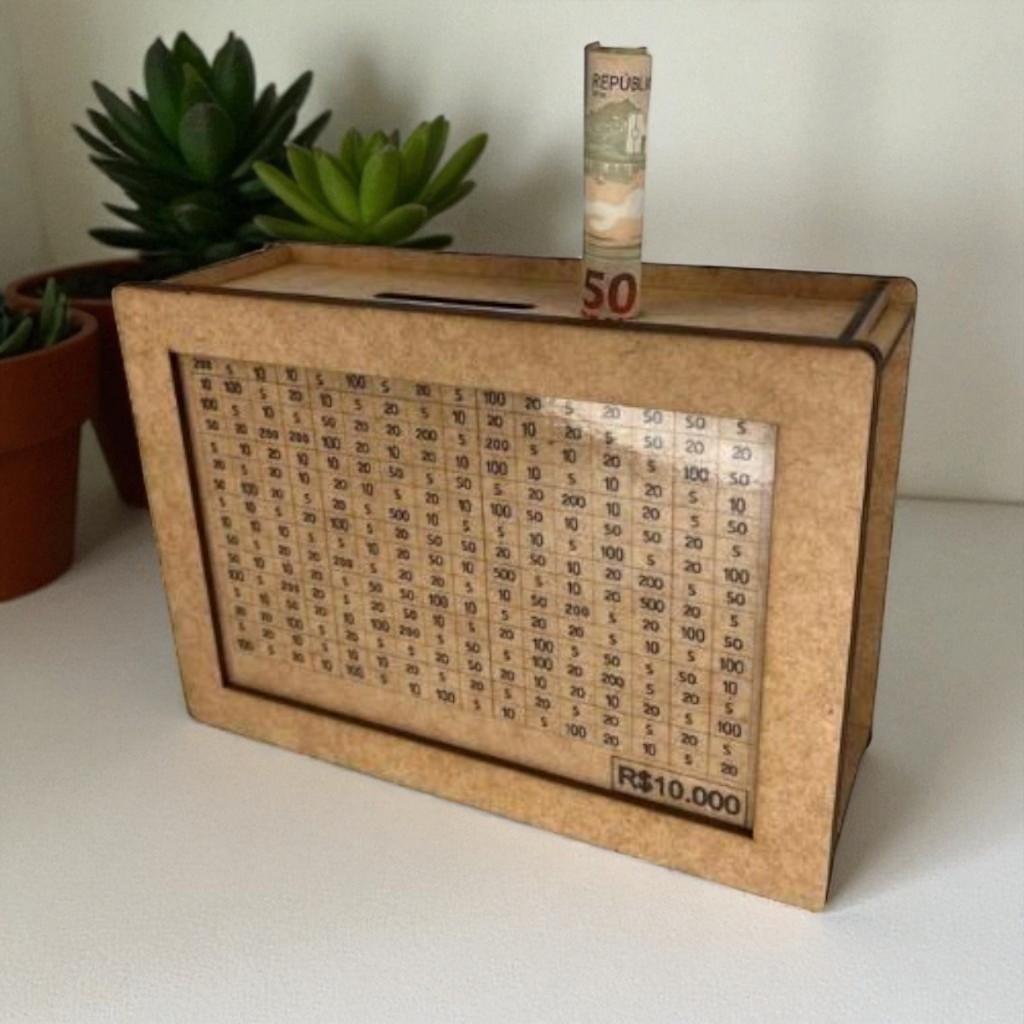 Cofre MDF Japonês - Desafio Mil - 5000 - 10000 - 20000 - Caixa Dinheiro Cofrinho Educativo Decoração em Oferta na Shopee