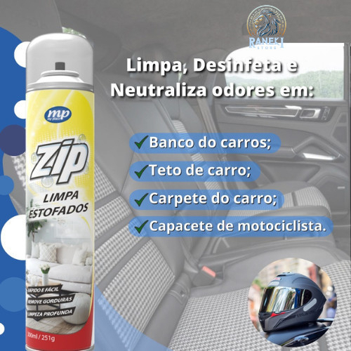 Kit 4 Limpa Estofados Espuma Mágica Limpa a Seco Zip Clean Spray 300ml 1/2/3/4 Und — imagem 2 de 2