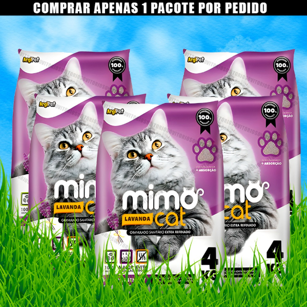 Kit 5 Pacotes Fardo Areia Sanitária Antiodor Tira Cheiro MimoCat Gatos Aroma ...