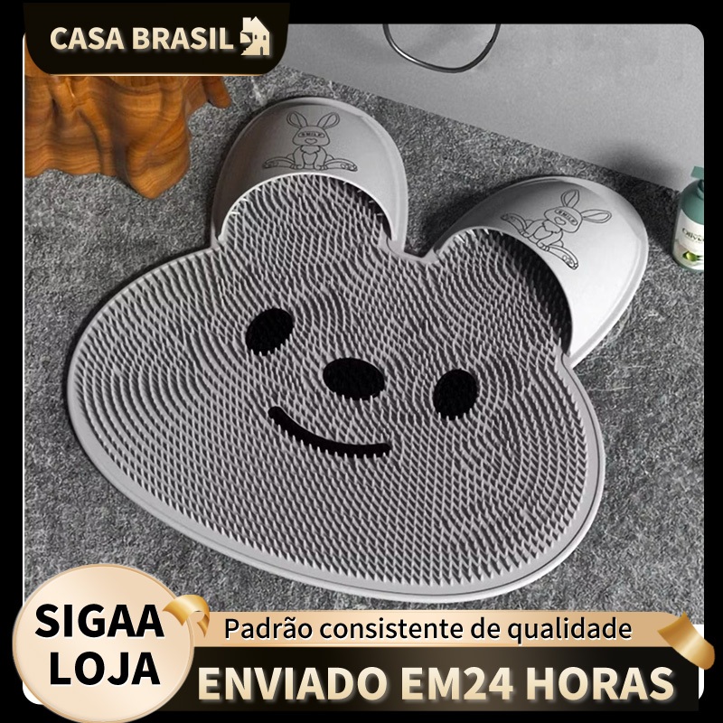 Tapete de Banheiro Box Antiderrapante Massageador Limpeza Pés