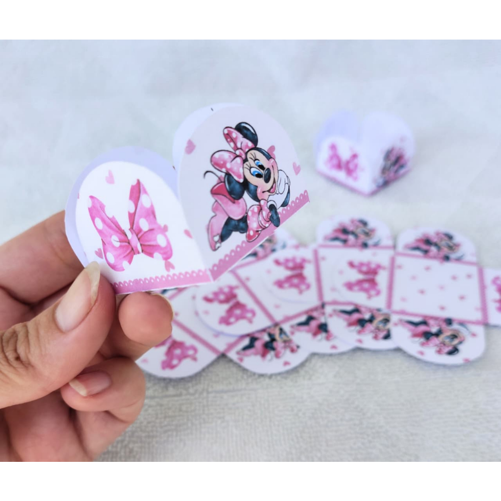 Forminha de doces Minnie Rosa Aquarela | Personalizados | Lembrancinha para festa/aniversário