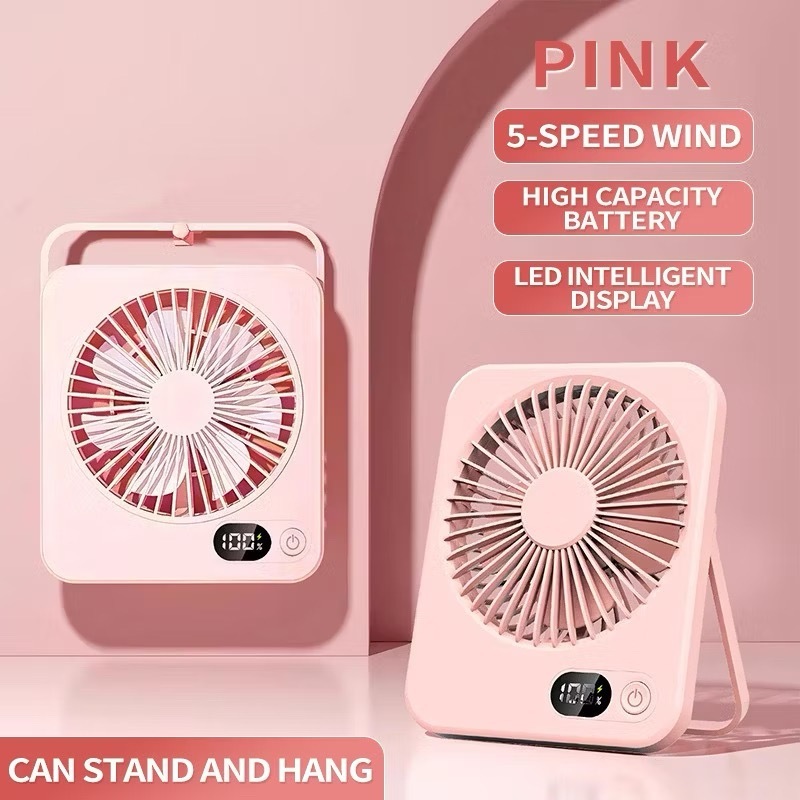 Ventilador 3 em 1 Ventilador Elétrico Portátil de Mesa Mini Recarregável 5 Velocidades Ajustáveis WL-8095