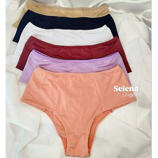 KIT 3 Calcinha Calçola Cintura Alta Microfibra Lisa Redutora Luxo Lateral Larga Conforto Lingerie