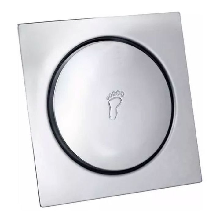 Ralo Inteligente Click Para Banheiro Quadrado 15x15 Cm Inox