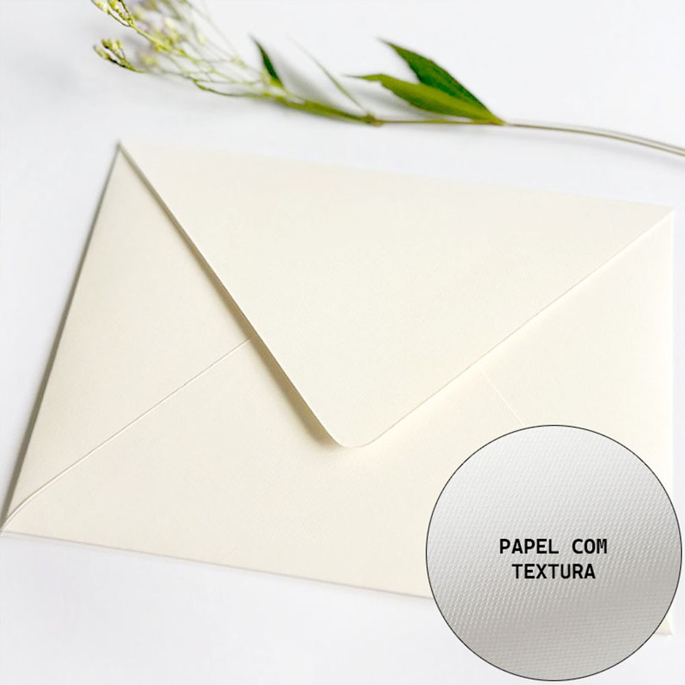 ENVELOPE PARA CONVITE DE CASAMENTO HORIZONTAL 15x21 cm PAPEL MARKATTO  CONCETTO 250G