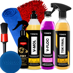 Kit de Limpeza Automotiva Vonixx Foxy Tok final V-floc Vmol + Acessórios
