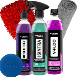 Kit de Limpeza Automotiva Vonixx com Sintra Restaurax Vfloc Pano