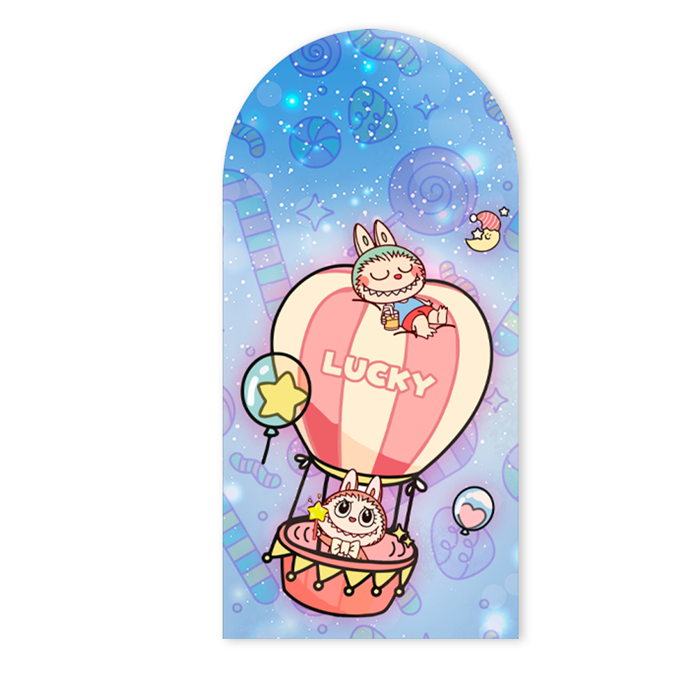 Capa Painel Romano Sublimado Helanca Premium Decoração 2x1 Tema Lbubu Decoração Infantil