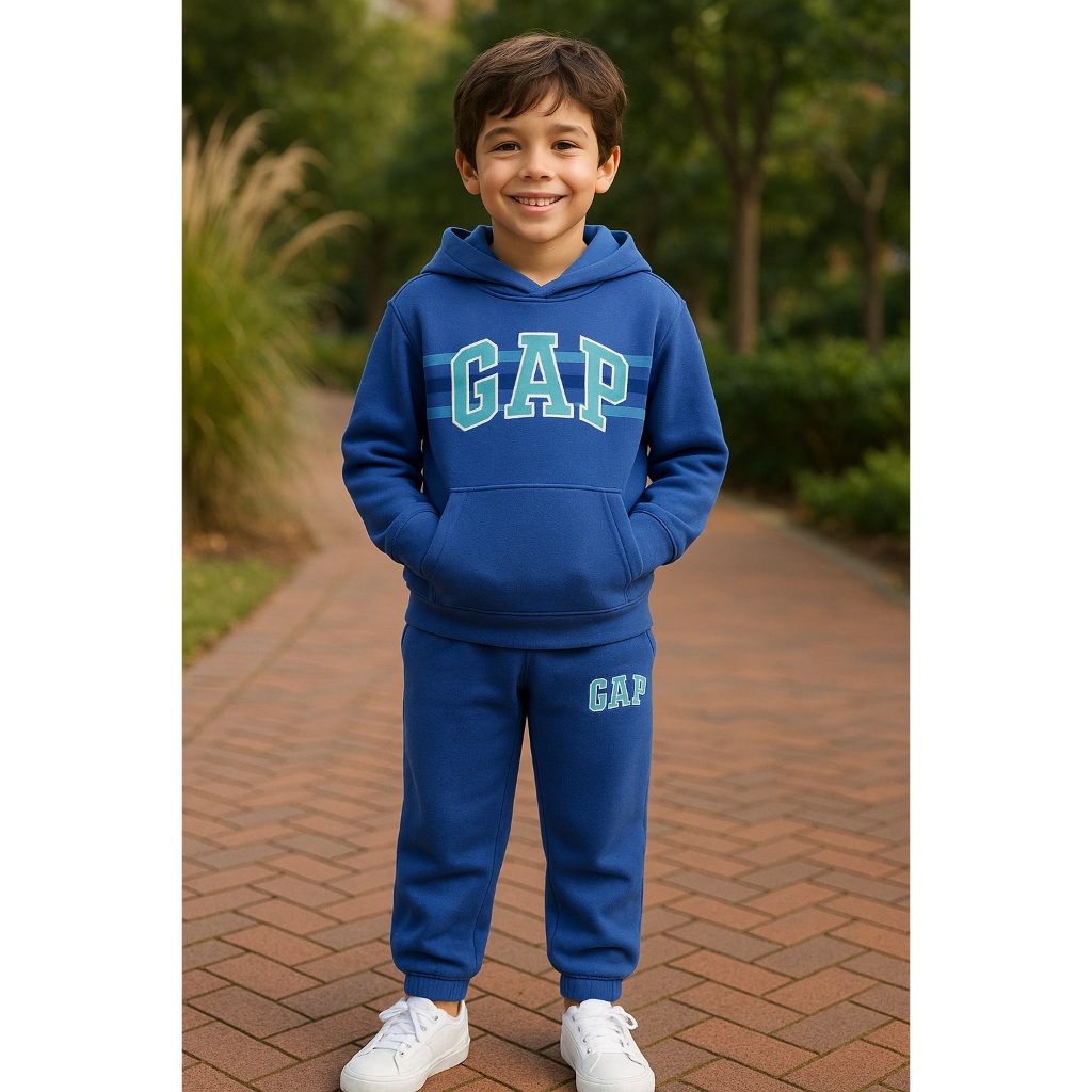 Conjunto GAP Blusa Calça Flanelada Infantil Juvenil Teen Menino