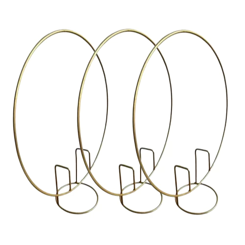 Mini Arco de Mesa Redondo Romano E Coração Ferro Dourado para Decoração de Festa e Pegue e Monte
