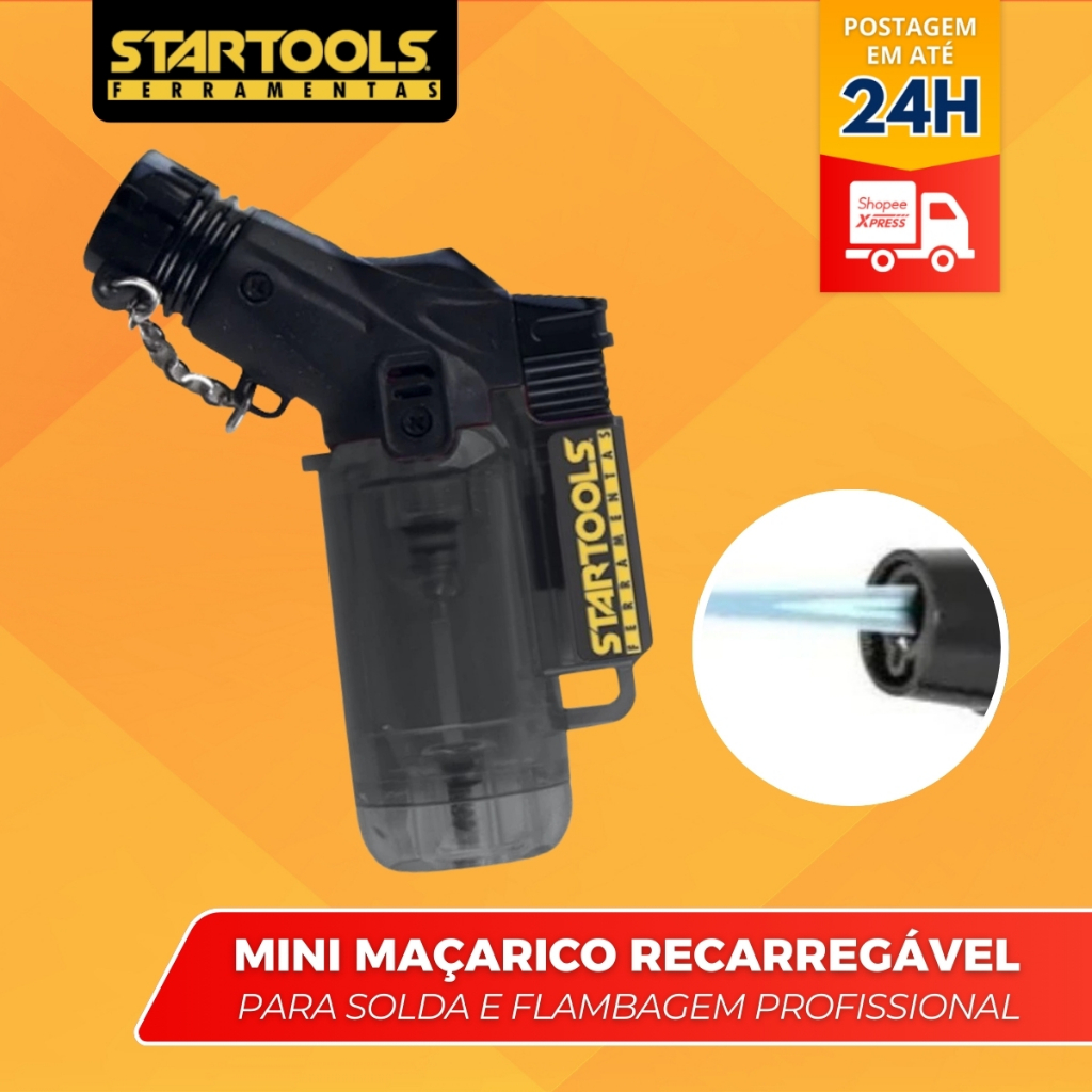 Mini Macarico Portatil Recarregavel Controle Chama Startools s/gas