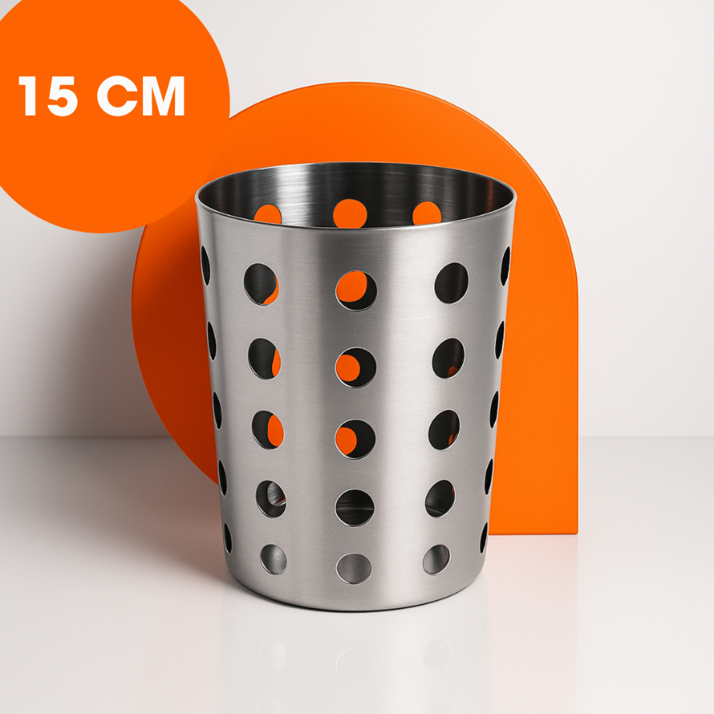 Porta Talheres Escorredor Aço Inox Vazado Cozinha em Oferta na Shopee