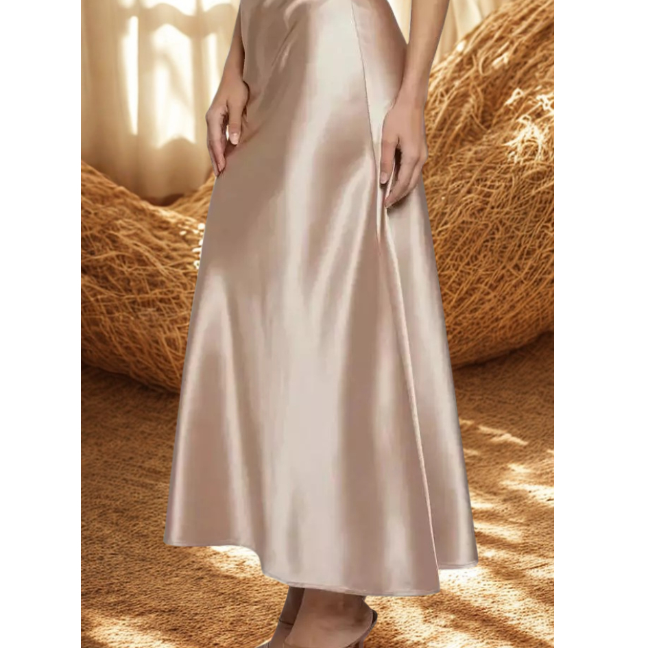 Saia Longa  Tecido Cetim fino Zíper na Lateral Elástico na Cintura  tem forro Moda Evangélica em Oferta na Shopee