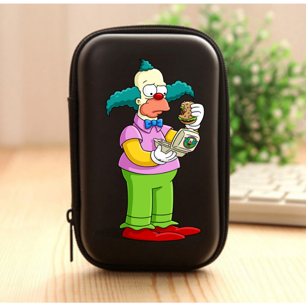 Estojo Case Presente para Acessórios, Fones, Cabos, Batom Personalizada Krusty Simpsons ETJ 013