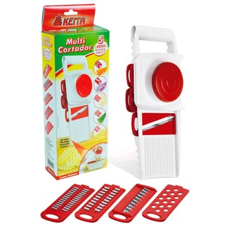 Multi Cortador com 5 Laminas, Cortes diferentes - Para legumes e Verduras - 5 em 1 - com Travas para apoio - Marca Keita