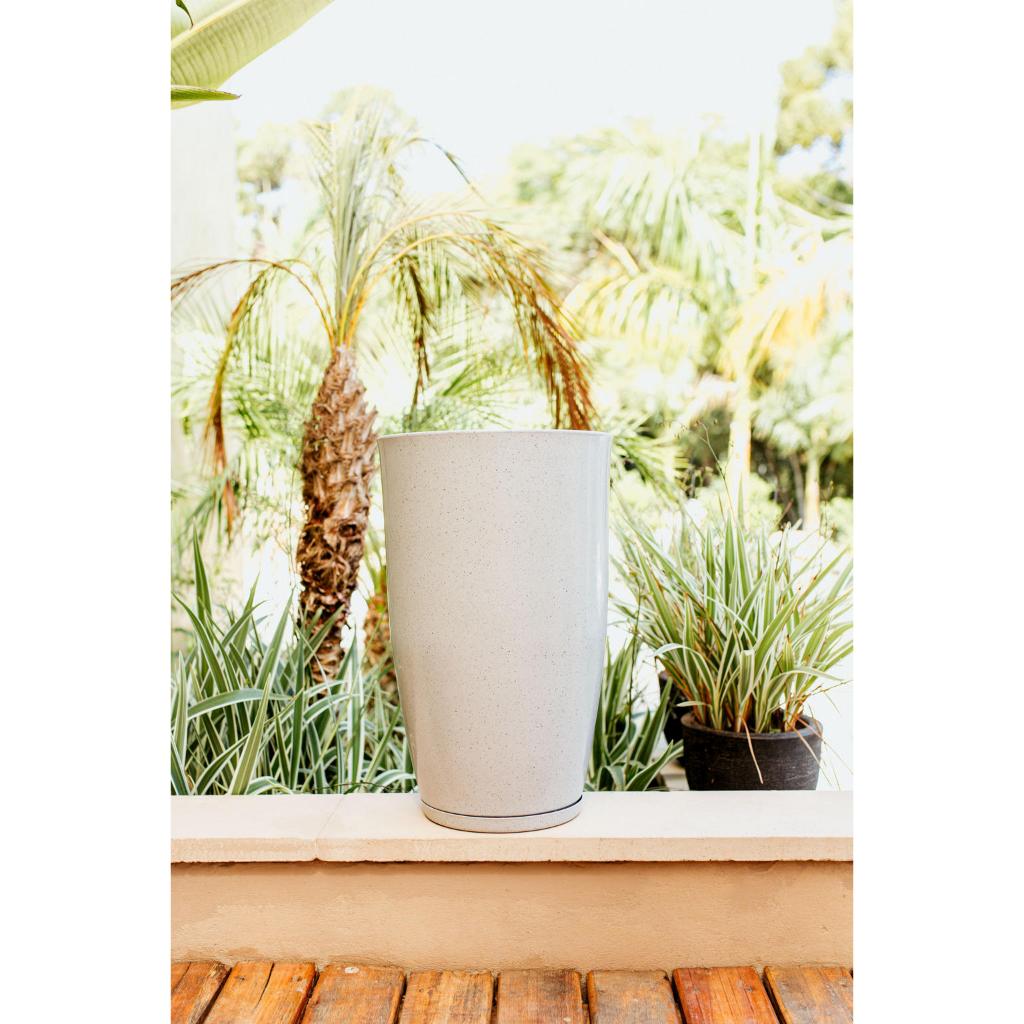 Vaso Grande Polietileno Plantas Marmorizado Brilhante Vietnamita N3 Casa Hall Entrada Área Gourmet