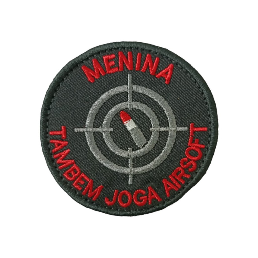 Patch Emblema Menina Tambem Joga Airsoft Bordado com Velcro Airsoft Paintball - Ponto Militar