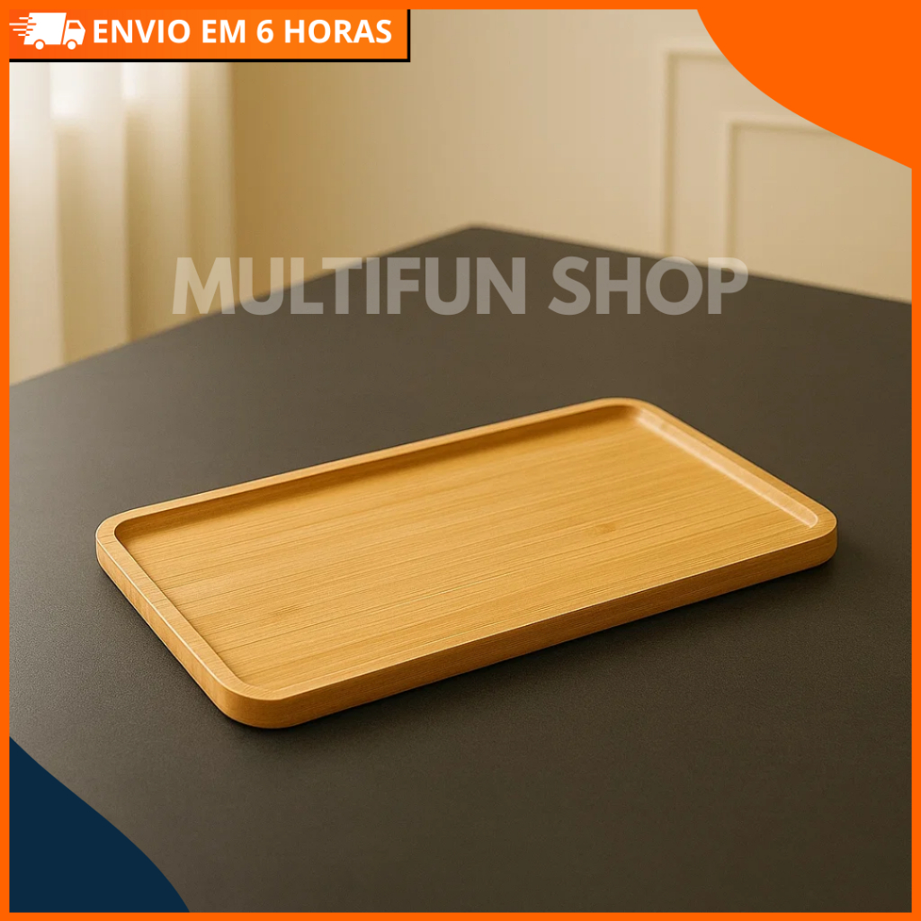 Petisqueira Bandeja Multiuso de Bambu – Para Petiscos, Frutas e Café – Visual Minimalista e Charmoso em Oferta na Shopee