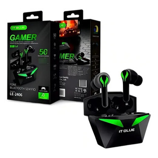 Fone de Ouvido Sem fio Gamer Bluetooth 5.3 com Microphone e Luz Redução de Ruído LED