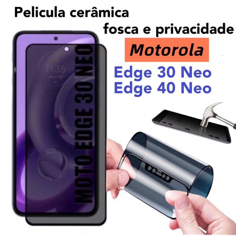 Película De Cerâmica Fosca Privacidade 3D 9D Flexível Para Motorola Edge 30 Neo/