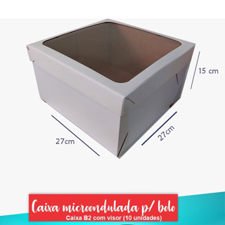 Caixa B2 Microondulada p/ Bolo com Visor em Oferta na Shopee
