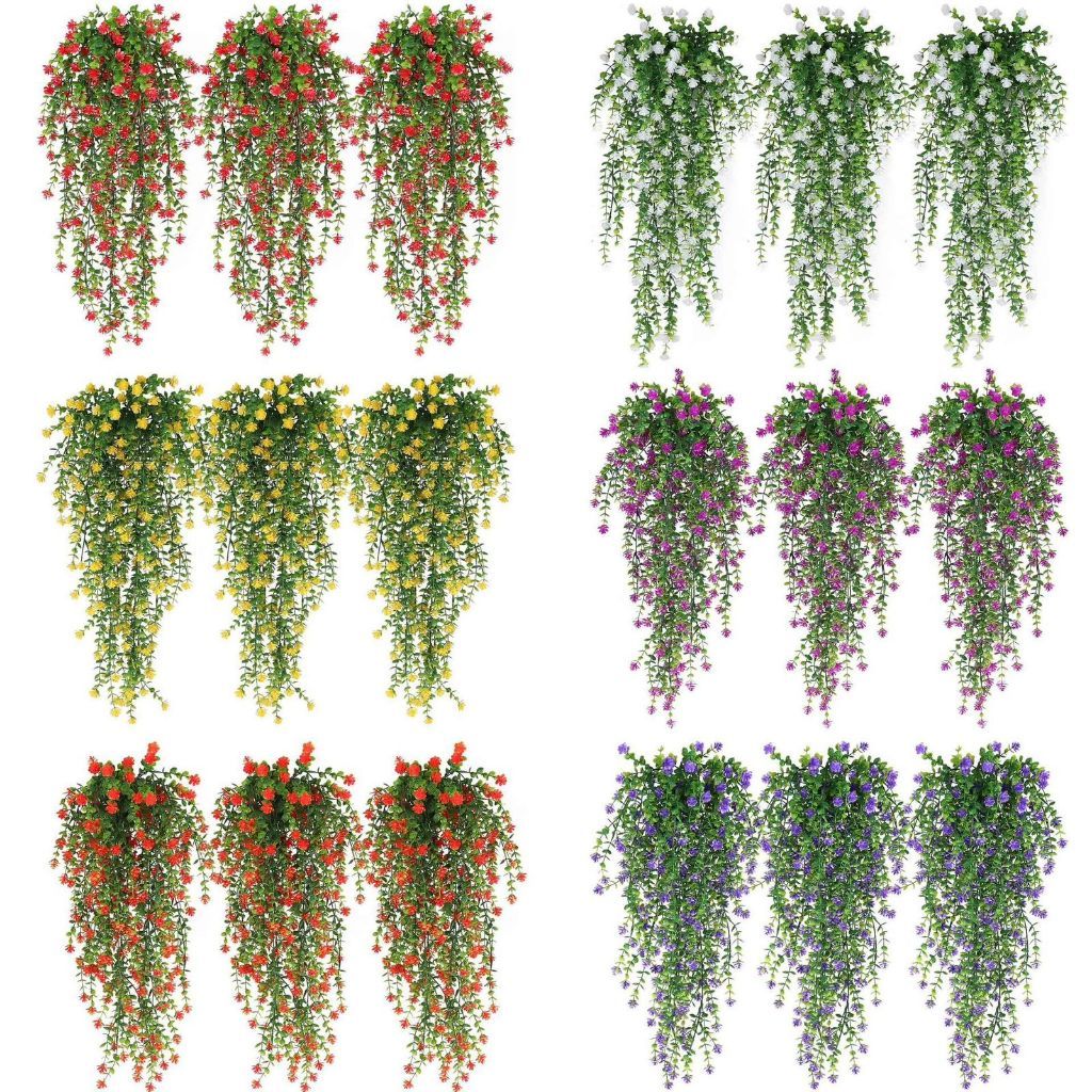 Planta Pendurada nova Com Mini Florzinhas Coloridas Para Decorações 75cm - FL7701