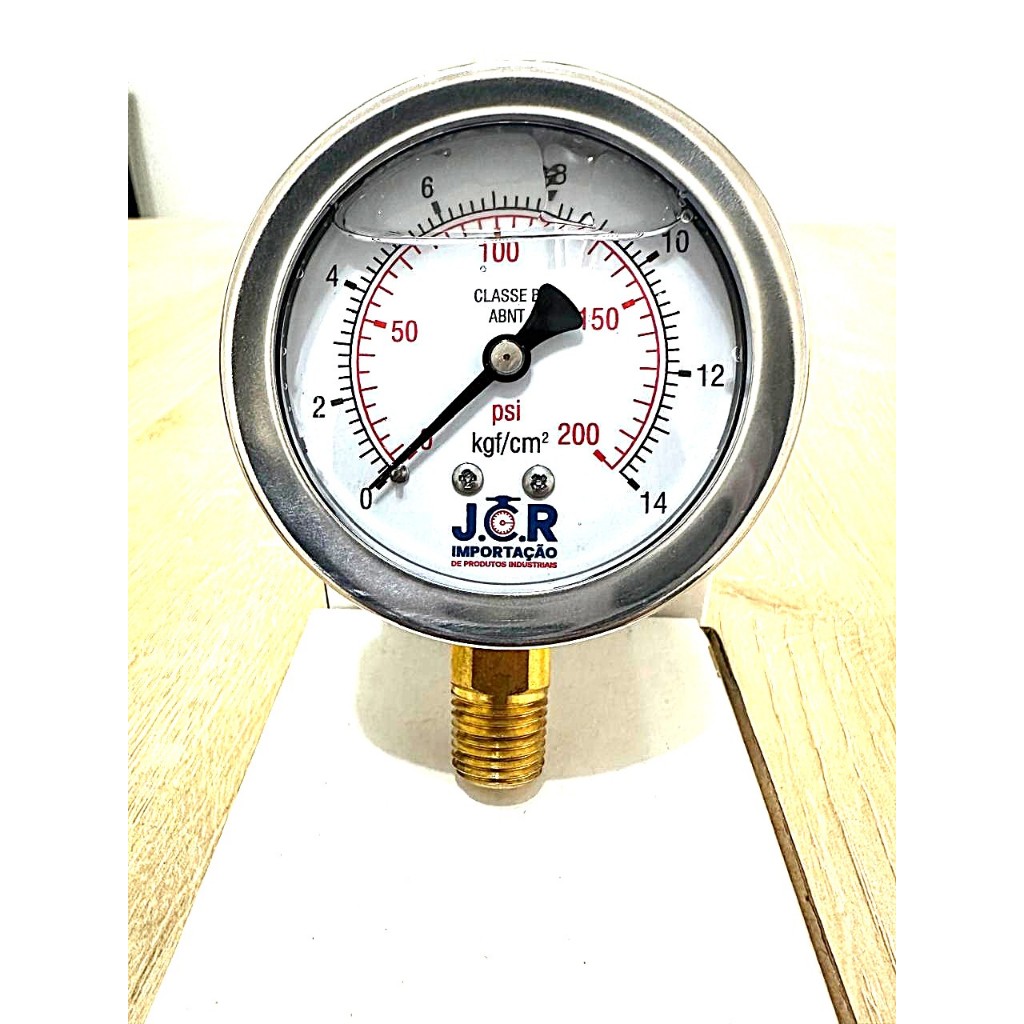 Manômetro Analógico Vertical JCR 63mm 0 A 14 KGF/CM2 X 200PSI