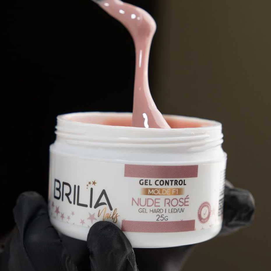 Brilia Nails Gel Construtor Unhas Control Molde F1 - Nude Rosé 25g
