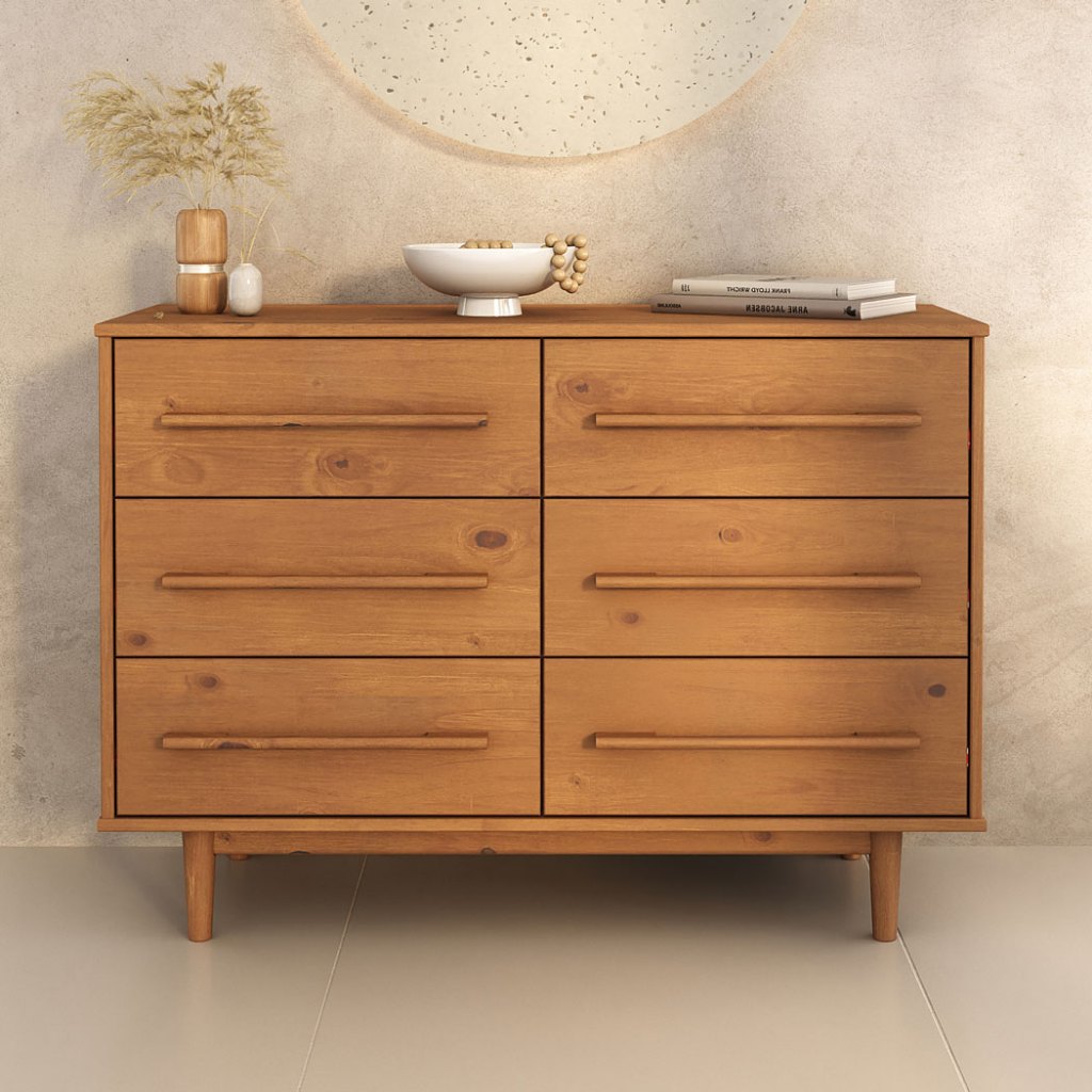 Cômoda 6 Gavetas Casal Grande Madeira Freijó TECCA em Oferta na Shopee