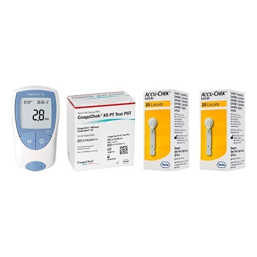 Kit Aparelho Coaguchek Xs  +  48 Tiras Coaguchek  +  50 Lancetas