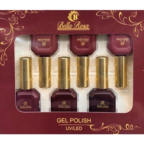 Kit esmalte em Gel Marrom / Vinho Bella Rosa