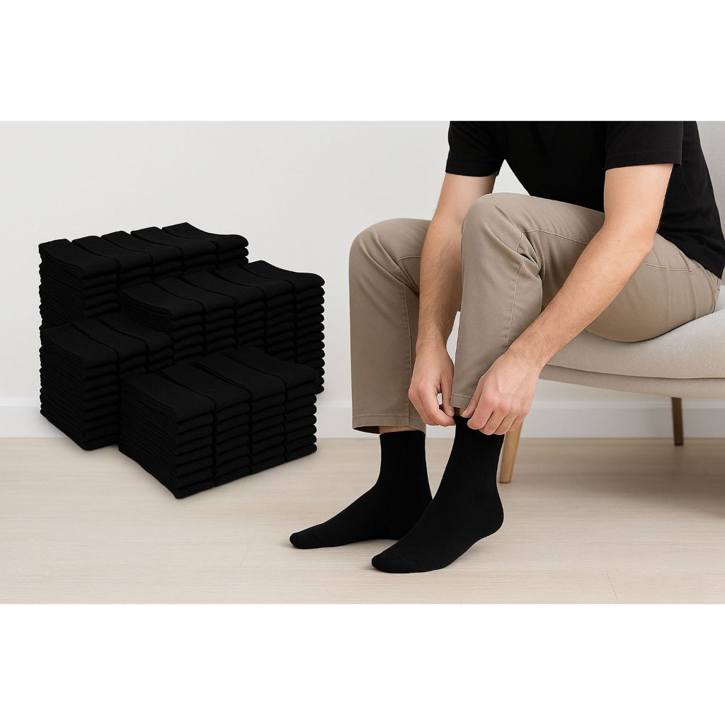 Kit Com 12 Pares De Meias Preta Masculina Cano Longo Esporte Preta Confortável Macia Algodão 38 ao 44 em Oferta na Shopee