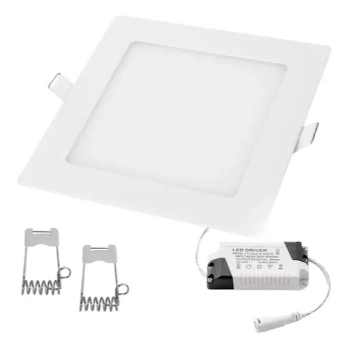 Painel Plafon LED Embutir Quadrado 12w 17x17 Bivolt — R$ 17,90 em Shopee