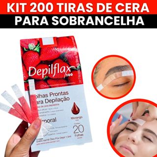 200 Tiras De Cera Pronta Sobrancelhas Buço Morango Depilflax em Oferta na Shopee