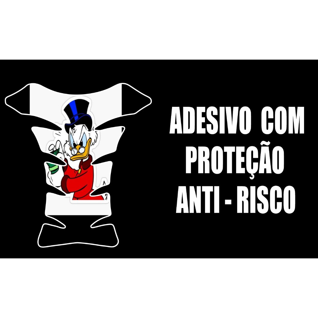 Adesivo Protetor de Tanque Moto TankPad Anti risco Vinil Universal Tio Patinhas