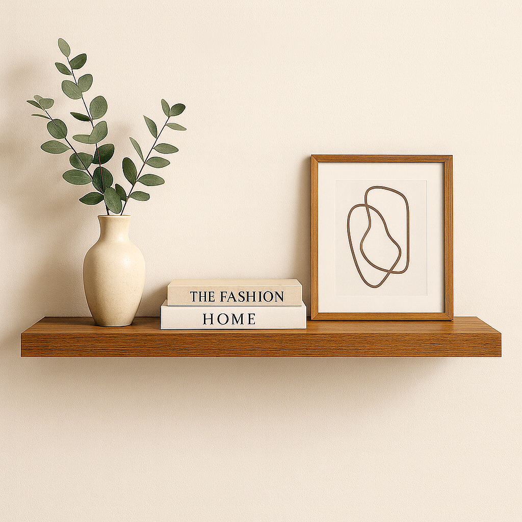 Prateleira 90x15 amadeirada freijó MDF 25mm com suporte invisível decorações quarto sala escritório em Oferta na Shopee