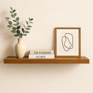 Prateleira 90x15 amadeirada freijó MDF 25mm com suporte invisível decorações quarto sala escritório em Oferta na Shopee