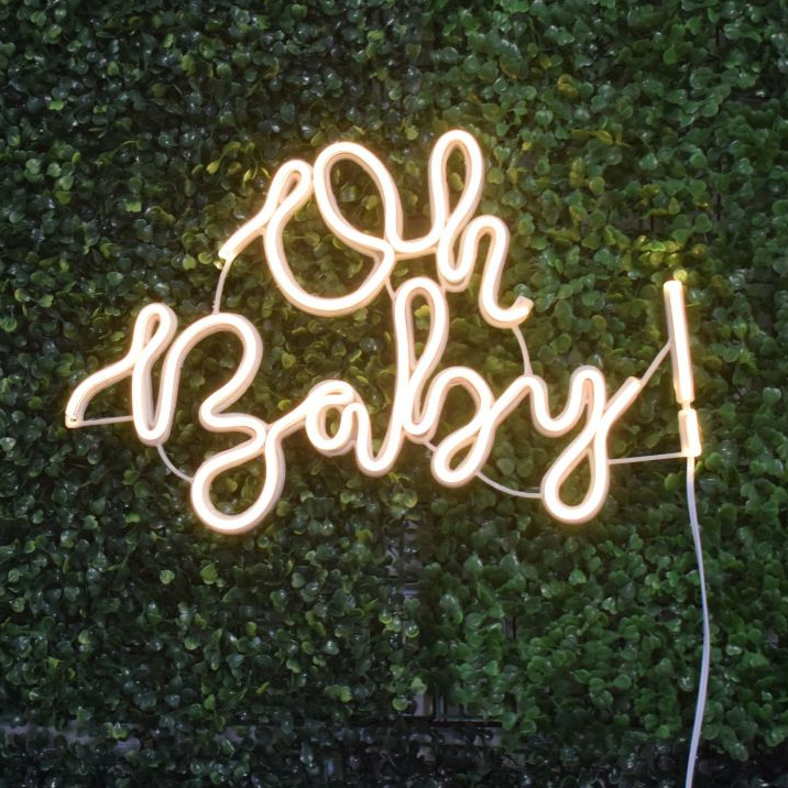 Luminária Led Neon Oh Baby Decoração Festa Painel Luz Chá Revelação