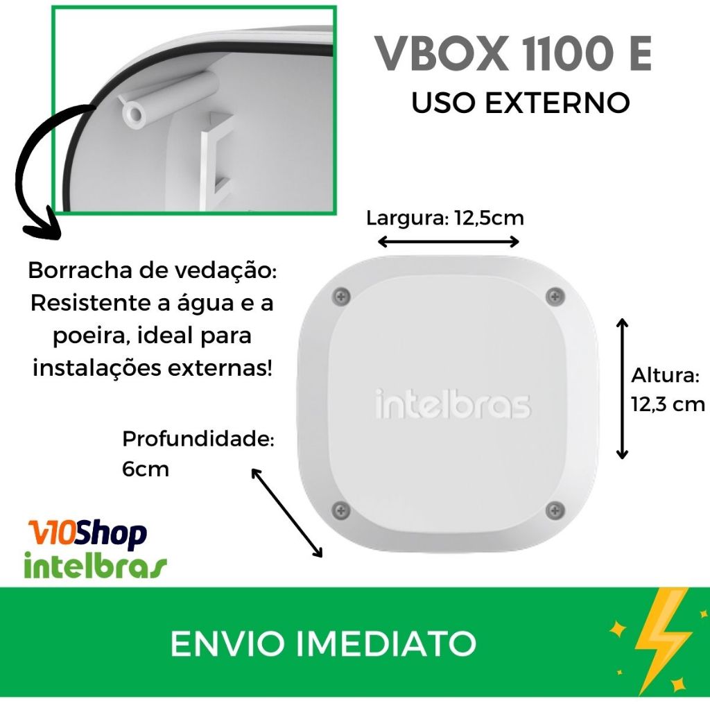 Caixa Vbox 1100 E Externa de Passagem Organizadora Cabos Cftv Camera Branca Intelbras em Oferta na Shopee