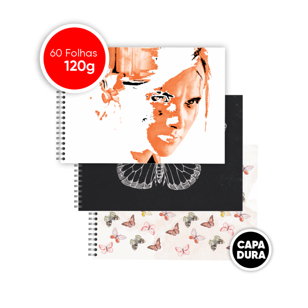 Sketchbooks/Caderno de desenho A3 Capa dura 60 folhas (120g)