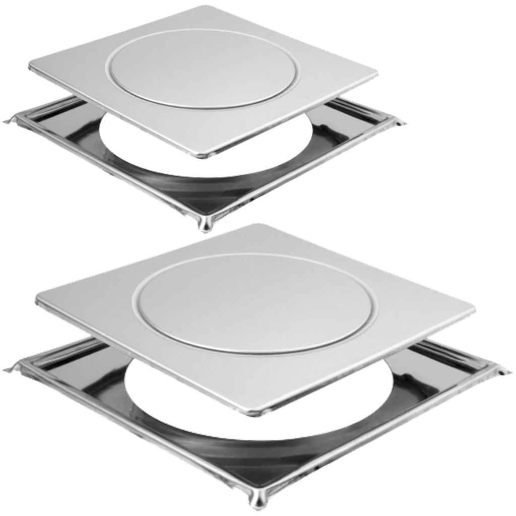 Kit 2 Ralo Click 15x15 Com Porta Grelhas Cromado para Banheiro
