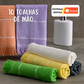 Kit 10 Toalhas de Mão Social Toalhinha Área Para Bordar Artesanato escolar de Boca Laune Haus em Oferta na Shopee