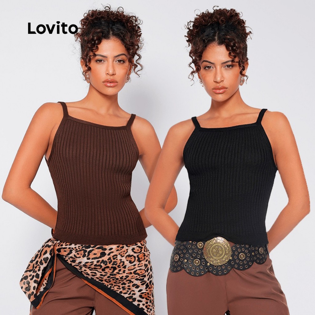 Lovito KIT Regata Lisa Casual Feminina LB715BRL745
