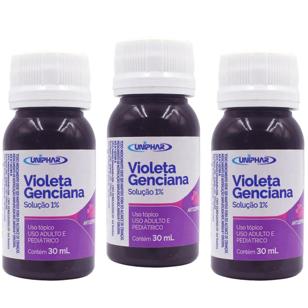 Violeta Genciana Uniphar 3 Frascos Com 30mL