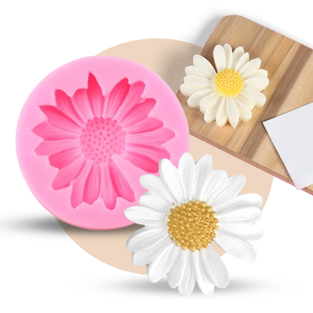 Molde Silicone Margarida Para Sabonete Resina Biscuit Vela Cor Rosa 1 Cavidade em Oferta na Shopee