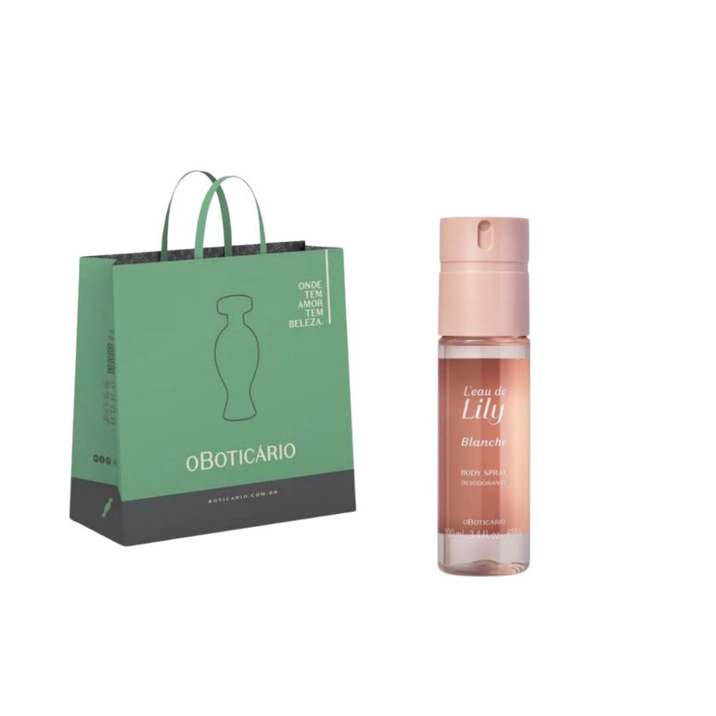Body Spray L’eau de Lily Blanche 100ml+Sacola-Fragrância Floral Branca, Fresca, Sofisticada, Leve Ideal para o dia a dia