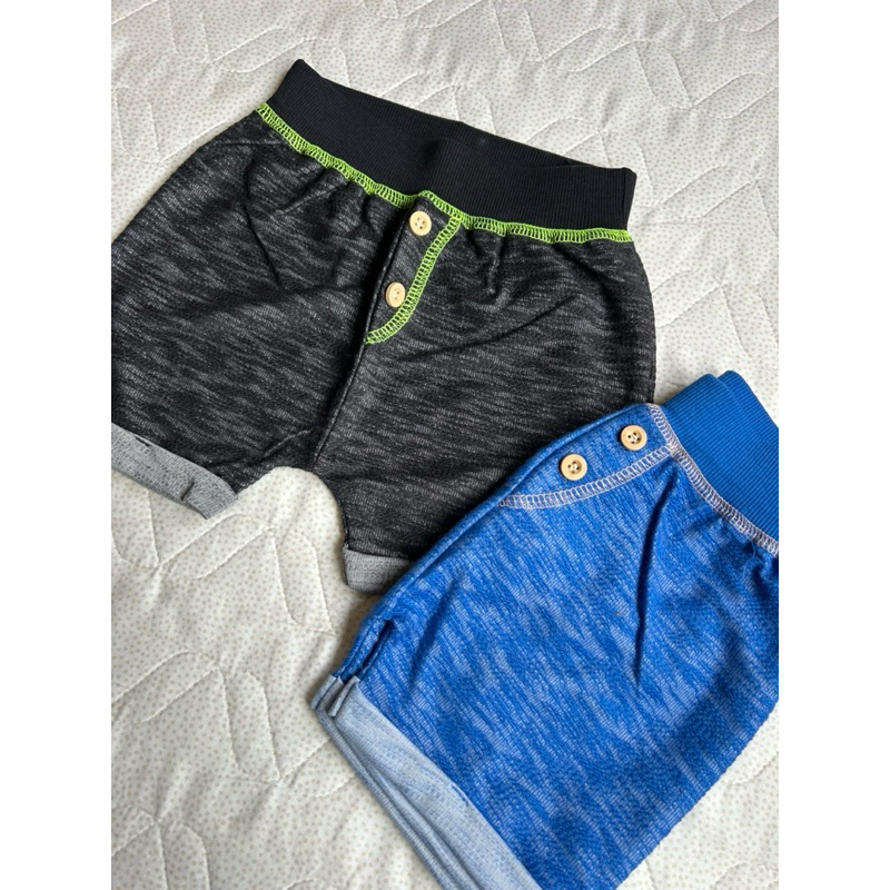 Kit Sortido 2 Bermuda moletinho Infantil Menino Bebê estampada Moda Verão