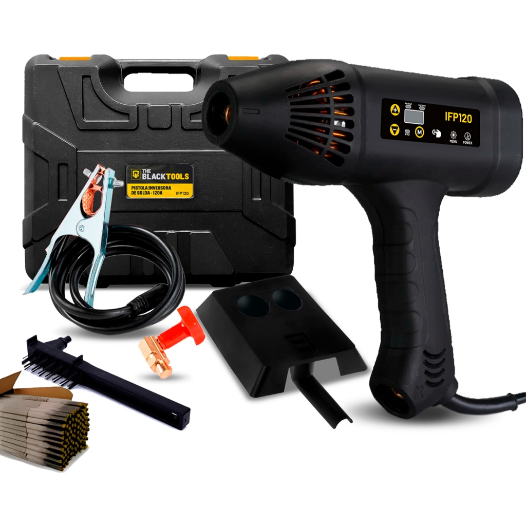 Pistola De Solda Inversora Mma 220v 120a The Black Tools Com 1kg De Eletrodo 2,5mm em Oferta na Shopee