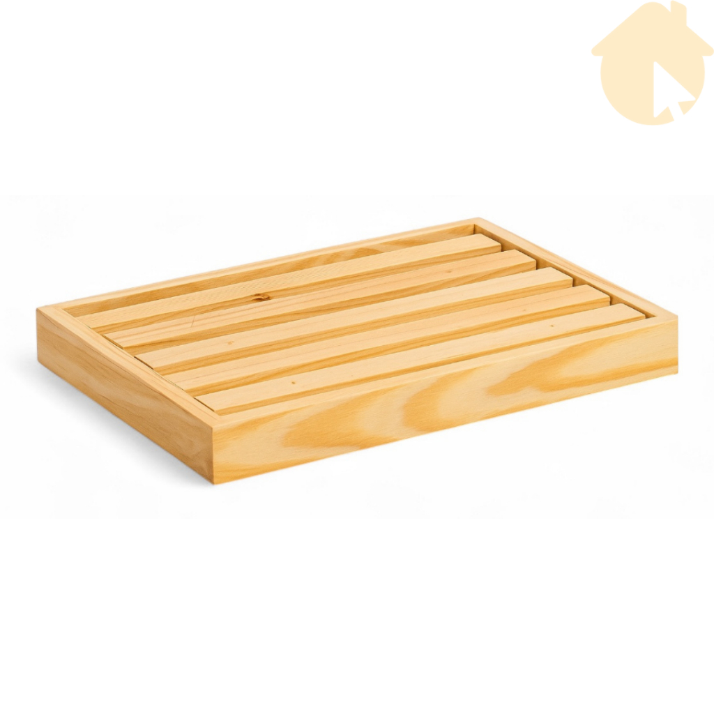 Bandeja Migalheira Madeira Pinus Para Pães Café da Manhã Mesa 30x20