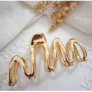 Piranha Feminina de cabelo| Pregadeira onda| Metal Dourado em Oferta na Shopee